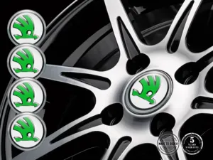 Skoda Aufkleber auf Rädern Premium Dome Labels